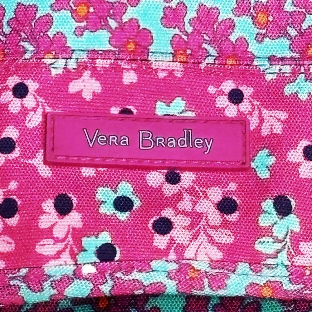 Vera Bradley  Falling Flowers MESSENGER School Travel Crossbody Bag 13x11x4 EUC